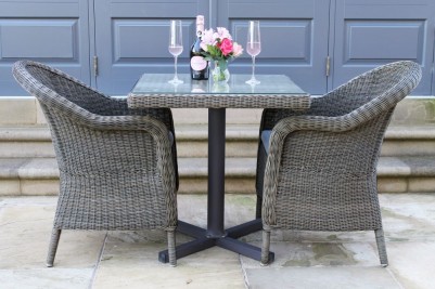 Alder Outdoor Set - 70x70cm Table - 2 Chair - Natural